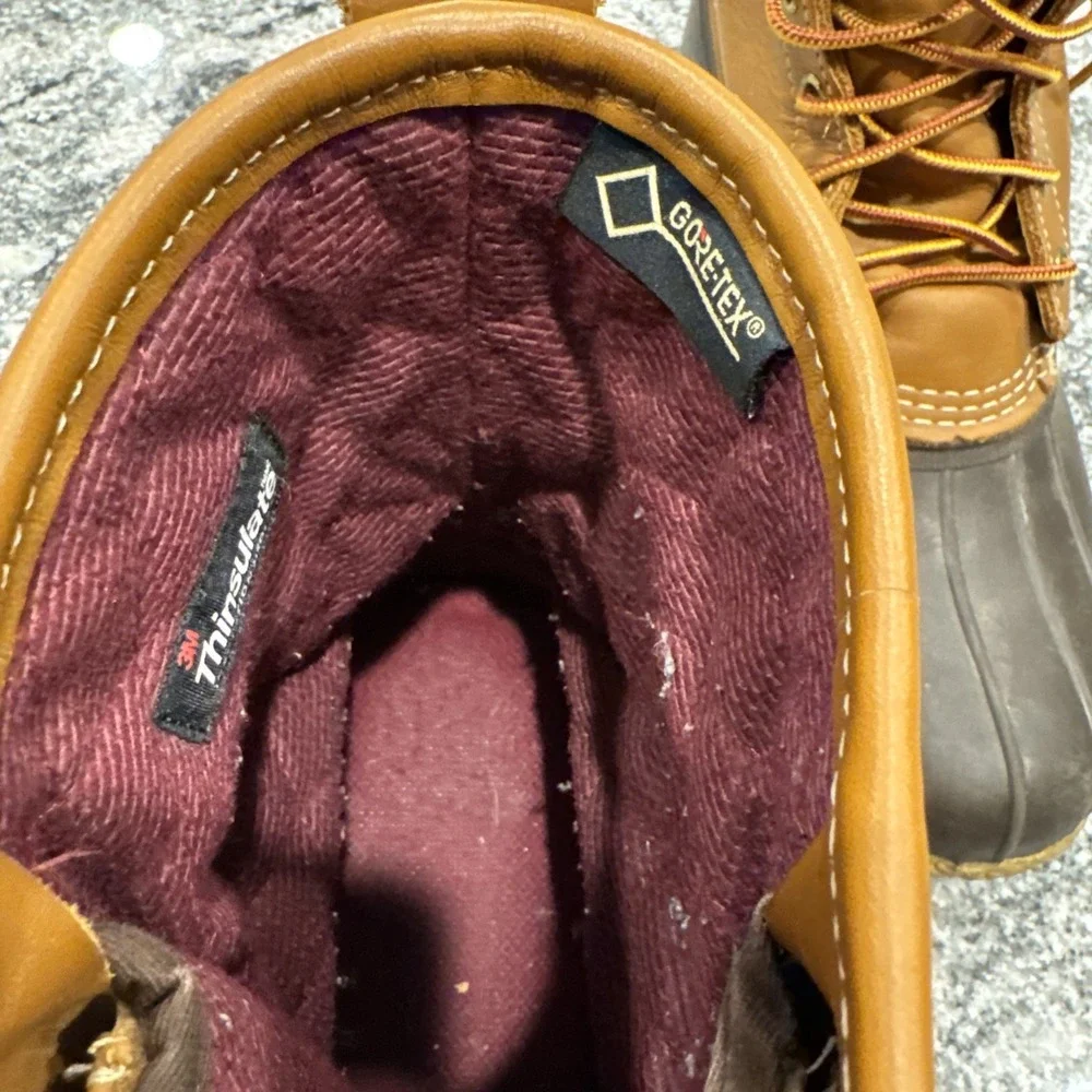 L.L.Bean Bean Boots Women's 10 Brown Duck Boots Lace Up Rubber‎ Rain Snow